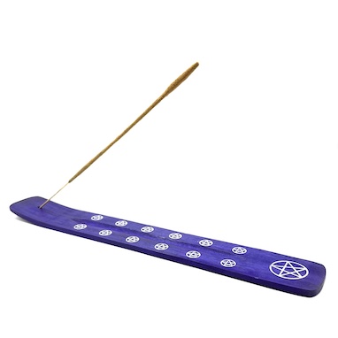 Purple Painted Wooden Ashcatcher w/ Laser Print Designs